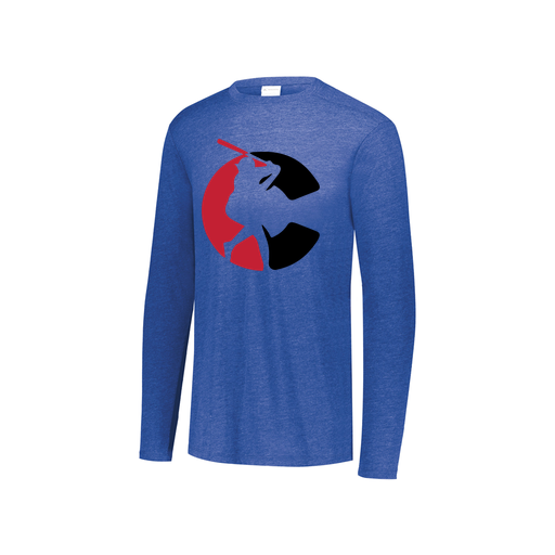 [FTLCUBRY-YS-LOGO1] Decker Youth Tri-Blend T-Shirt - Long Sleeve (Youth S, Royal, Logo 1)