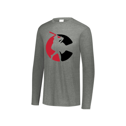 [FTLCUBGY-YS-LOGO1] Decker Youth Tri-Blend T-Shirt - Long Sleeve (Youth S, Gray, Logo 1)