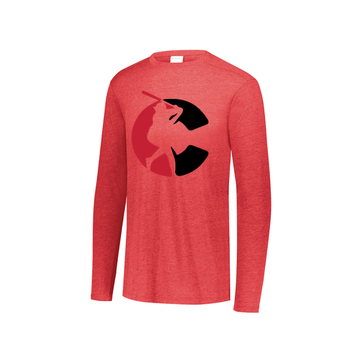 [FTLCUBRD-YS-LOGO1] Decker Youth Tri-Blend T-Shirt - Long Sleeve (Youth S, Red, Logo 1)