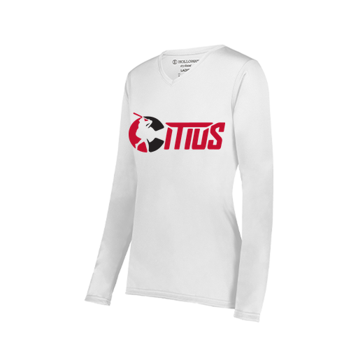 [222824.005.S-LOGO2] Ladies LS Smooth Sport Shirt (Female Adult S, White, Logo 2)