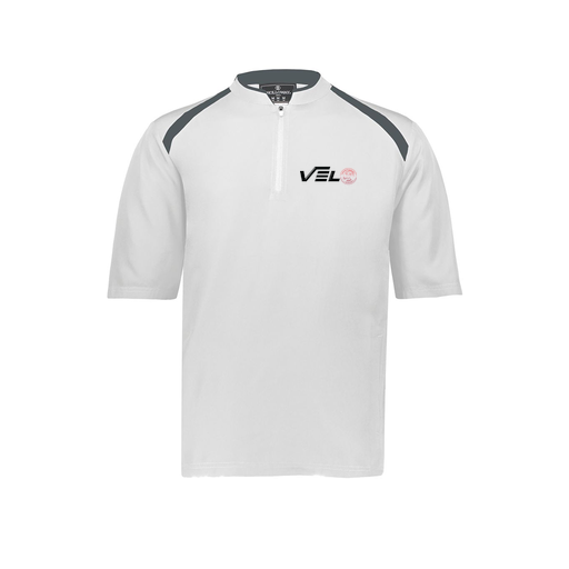 [229681-YS-WHT-LOGO4] Youth Dugout Short Sleeve Pullover (Youth S, White, Logo 4)