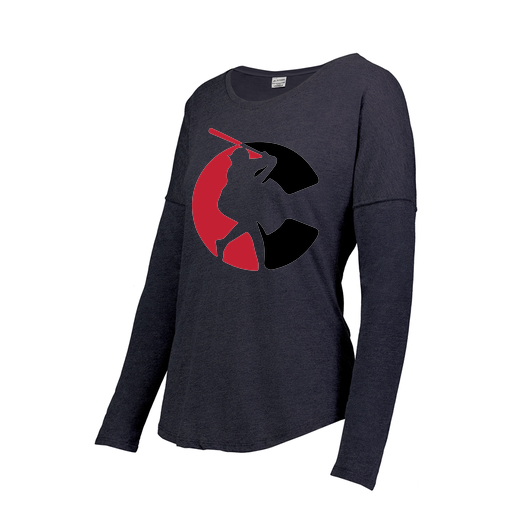 [FTLCUBNV-FAXS-LOGO1] Decker Women's Tri-Blend T-Shirt - Long Sleeve (Female Adult XS, Navy, Logo 1)