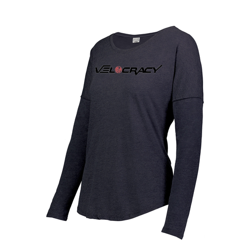 [FTLCUBNV-FAXS-LOGO3] Decker Women's Tri-Blend T-Shirt - Long Sleeve (Female Adult XS, Navy, Logo 3)