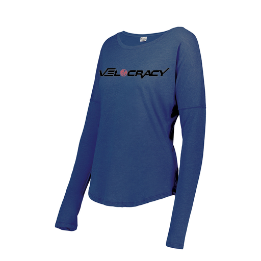 [FTLCUBRY-FAXS-LOGO3] Decker Women's Tri-Blend T-Shirt - Long Sleeve (Female Adult XS, Royal, Logo 3)