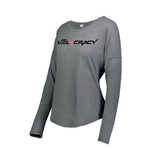 [FTLCUBGY-FAXS-LOGO3] Decker Women's Tri-Blend T-Shirt - Long Sleeve (Female Adult XS, Gray, Logo 3)