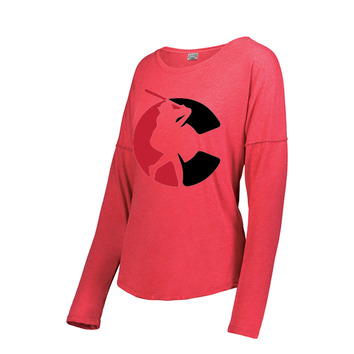 [FTLCUBRD-FAXS-LOGO1] Decker Women's Tri-Blend T-Shirt - Long Sleeve (Female Adult XS, Red, Logo 1)