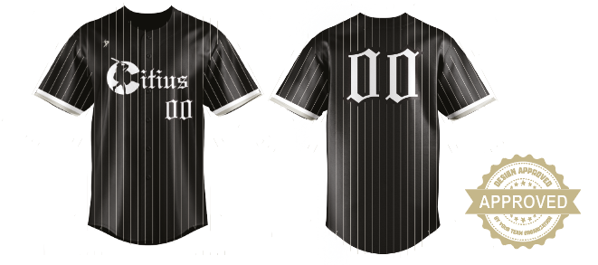 Citius Baseball Organization - Black Pinstripe Full Button Jersey