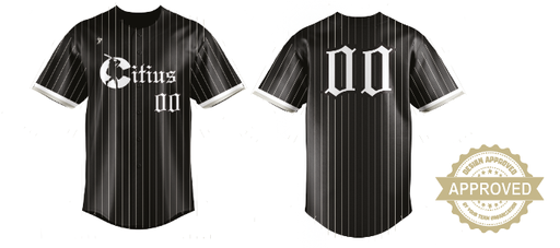 Citius Baseball Organization - Black Pinstripe Full Button Jersey